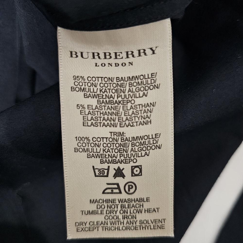 Burberry London Black Nova Check Button Down Shirt M Cotton Stretch Designer - Picture 6 of 9